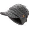 imageDryKnit Waterproof LXLXXL Fleece Lined Merino Wool Blend Beanie with Brim Visor Cap Warm Winter Hat for Men WomenGrayurban