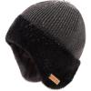 imageTOPEX DryKnit Waterproof Fleece Lined Beanie with Ear Flaps  Merino Wool Thermal Hat for MenGrey