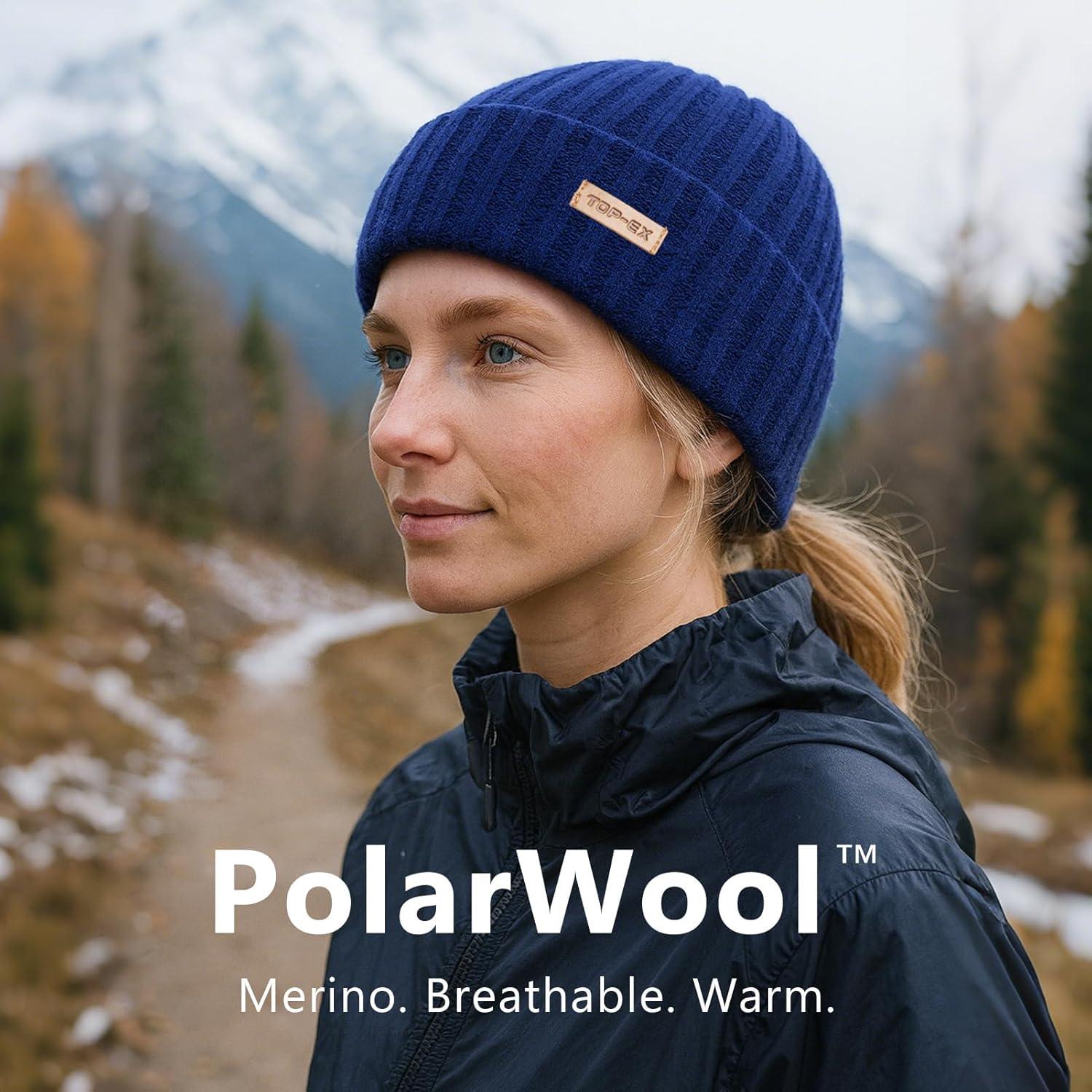 imagePolarWool 100 Merino Wool LXLXXL Fisherman Beanie Watch Cap Single Layer 3 Styles Warm Winter Knit Hat for Men WomenNavyharbor