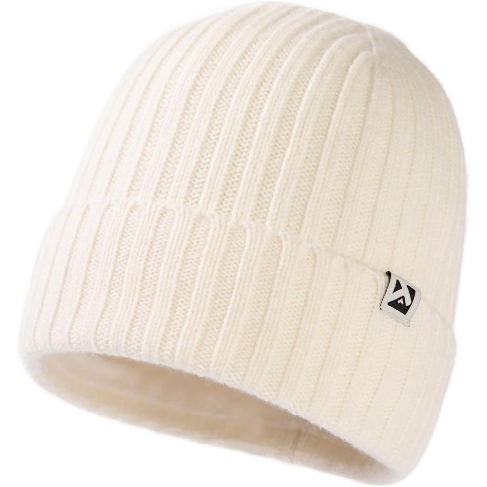 imageTOPEX PolarWool LXLXXL 100 Merino Wool Beanie Fleece Lined Hat Watch Cap for Cold Weather Winter WarmBeige