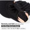 imageChicPony Merino Wool Visor Ponytail Beanie with Brim Fleece Lined 3 Bun Openings Hole Warm Windproof Knit Cap Winter HatClassic Blackpony