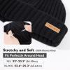 imagePolarWool 100 Merino Wool LXLXXL Fisherman Beanie Watch Cap Single Layer 3 Styles Warm Winter Knit Hat for Men WomenBlacksentinel