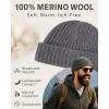 imagePolarWool 100 Merino Wool LXLXXL Fisherman Beanie Watch Cap Single Layer 3 Styles Warm Winter Knit Hat for Men WomenBlacksentinel