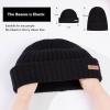 imagePolarWool 100 Merino Wool LXLXXL Fisherman Beanie Watch Cap Single Layer 3 Styles Warm Winter Knit Hat for Men WomenBlacksentinel