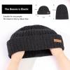 imagePolarWool 100 Merino Wool LXLXXL Fisherman Beanie Watch Cap Single Layer 3 Styles Warm Winter Knit Hat for Men WomenCharcoalforge