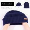 imagePolarWool 100 Merino Wool LXLXXL Fisherman Beanie Watch Cap Single Layer 3 Styles Warm Winter Knit Hat for Men WomenNavyharbor