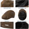 imageTOPEX Mens Newsboy Duckbill Cap  Gatsby Irish Flat Hat Faux Leather Winter Golf Driving Cabbie Pageboy Style Ivy Paperboy Man Cap Brown Medium Large