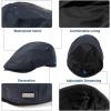 imageTOPEX Mens Newsboy Duckbill Cap  Gatsby Irish Flat Waterproof Hat Winter Golf Driving Cabbie Pageboy Style Ivy Paperboy Man Cap Navyblue Medium Large