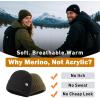 imageTOPEX PolarWool LXLXXL 100 Merino Wool Beanie Fleece Lined Hat Watch Cap for Cold Weather Winter WarmBeige