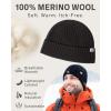 imageTOPEX PolarWool LXLXXL 100 Merino Wool Beanie Fleece Lined Hat Watch Cap for Cold Weather Winter WarmDark Grey