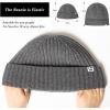 imageTOPEX PolarWool LXLXXL 100 Merino Wool Beanie Fleece Lined Hat Watch Cap for Cold Weather Winter WarmGrey