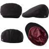 imageTOPEX XLXXL Wool Tweed Newsboy Flat Cap for Men Winter Fashion Ivy Cap Gatsby Golf Hat Satin LinedBlack
