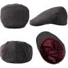 imageTOPEX XLXXL Wool Tweed Newsboy Flat Cap for Men Winter Fashion Ivy Cap Gatsby Golf Hat Satin LinedHerringbonegrey