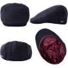 imageTOPEX XLXXL Wool Tweed Newsboy Flat Cap for Men Winter Fashion Ivy Cap Gatsby Golf Hat Satin LinedHerringbonenavy