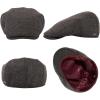 imageTOPEX XLXXL Wool Tweed Newsboy Flat Cap for Men Winter Fashion Ivy Cap Gatsby Golf Hat Satin LinedPlaiddarkgrey