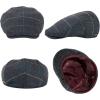 imageTOPEX XLXXL Wool Tweed Newsboy Flat Cap for Men Winter Fashion Ivy Cap Gatsby Golf Hat Satin LinedPlaidnavy