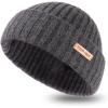 imagePolarWool 100 Merino Wool LXLXXL Fisherman Beanie Watch Cap Single Layer 3 Styles Warm Winter Knit Hat for Men WomenGrayurban
