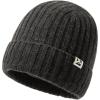 imageTOPEX PolarWool LXLXXL 100 Merino Wool Beanie Fleece Lined Hat Watch Cap for Cold Weather Winter WarmDark Grey
