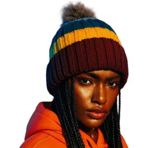 imageTOPEX DryKnit Waterproof Knit Beanie with Removable Pom Fleece Lined Warm Winter Hat for Women Breathable Rain Snow Proof96603multi