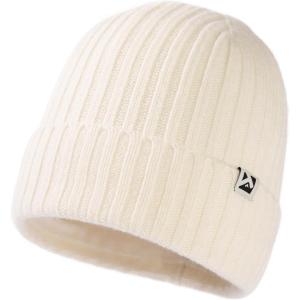 imageTOPEX PolarWool LXLXXL 100 Merino Wool Beanie Fleece Lined Hat Watch Cap for Cold Weather Winter WarmBeige