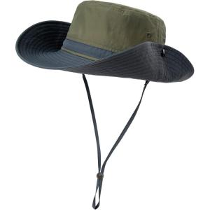 imageTOPEX Summer Boonie Sun Hats for Men Safari Fishing Hiking Wide Brim UPF50 Big Head Nylon Waterproof Army Green Large XLarge L XL 60cm 63cm