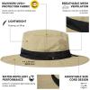 imageMens L XL Extra Large Oversize Wide Brim Mesh Sun Hat UV Protection Boonie Bucket Sunhat Summer Golf Hiking Safari Outdoor Fishing SPF50 Khaki