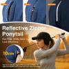 imageTOPEX Ponytail WaterRepellent Ear Flap Reflective Running Friendly Size Winter Baseball Cap Unisex HatBlack