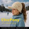 imageTOPEX Fleece Lined Ponytail Hole Visor Beanie  Winter Warmth for High ampamp Low PonytailsBeige