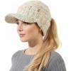 imageTOPEX Fleece Lined Ponytail Hole Visor Beanie  Winter Warmth for High ampamp Low PonytailsMulti