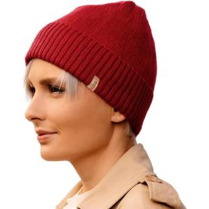 imageTOPEX PolarWool Merino Wool Beanie Polartec Fleece Lined LXLXXL Unisex Warm Winter Knit Hat Watch CapRedmaple