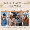 imageTOPEX ChicPony Winter Hat for Women Fleece Lined 50 Merino Wool Beanie with Hidden Ponytail Hole ampamp Detachable Faux Fur PomBlush Pink