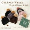 imageTOPEX ChicPony Winter Hat for Women Fleece Lined 50 Merino Wool Beanie with Hidden Ponytail Hole ampamp Detachable Faux Fur PomBlush Pinkbox