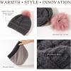imageTOPEX ChicPony Winter Hat for Women Fleece Lined 50 Merino Wool Beanie with Hidden Ponytail Hole ampamp Detachable Faux Fur PomGraybox