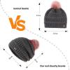 imageTOPEX ChicPony Winter Hat for Women Fleece Lined 50 Merino Wool Beanie with Hidden Ponytail Hole ampamp Detachable Faux Fur PomGraybox