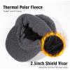 imageTOPEX PolarWool 50 Merino Wool Winter Hat for Men Fleece Lined Visor Beanie with Brim Outdoor Knit Cap for Cold WeatherGray