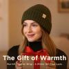 imageTOPEX PolarWool Merino Wool Beanie for Men Women  Fleece Lined Warm Knit Cuffed Hat Soft Stocking Cap for Cold WeatherBlack