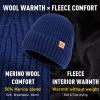 imageTOPEX PolarWool Merino Wool Beanie for Men Women  Fleece Lined Warm Knit Cuffed Hat Soft Stocking Cap for Cold WeatherBlue