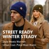 imageTOPEX PolarWool Merino Wool Beanie for Men Women  Fleece Lined Warm Knit Cuffed Hat Soft Stocking Cap for Cold WeatherGrey