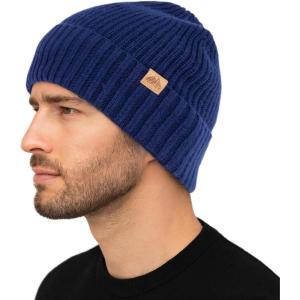 imageTOPEX PolarWool Merino Wool Beanie for Men Women  Fleece Lined Warm Knit Cuffed Hat Soft Stocking Cap for Cold WeatherBlue