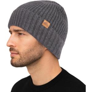imageTOPEX PolarWool Merino Wool Beanie for Men Women  Fleece Lined Warm Knit Cuffed Hat Soft Stocking Cap for Cold WeatherGrey