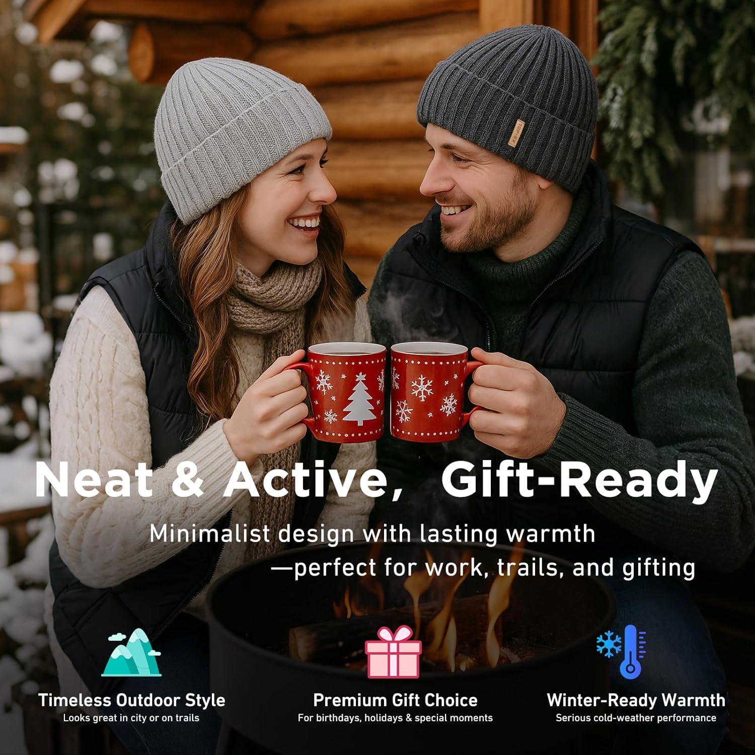 imageTOPEX DryKnit Waterproof LXLXXL Winter Fleece Lined Beanie Hat for Men Women Warm Knit Watch Skull Cap Cold WeatherBeigedune