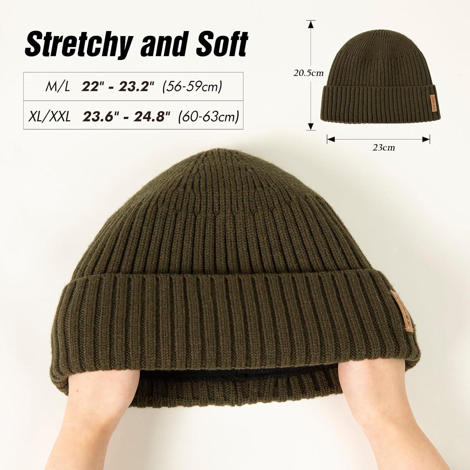 imageTOPEX DryKnit Waterproof LXLXXL Winter Fleece Lined Beanie Hat for Men Women Warm Knit Watch Skull Cap Cold WeatherOliveoutland