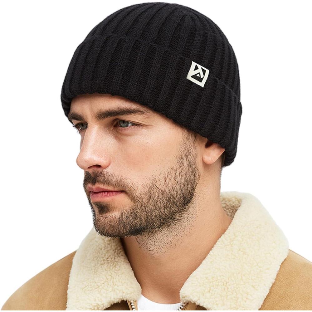 imagePolarWool 100 Merino Wool Polartec Fleece Lined LXLXXL Unisex Warm Windproof Beanie Watch Cap Knit Winter Hat OutdoorBlacksentinel