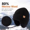 imageTOPEX DryKnit Unisex 80 Merino Wool Waterproof Beanie with Ear Flap Warm Winter Fleece Lined Beanie Hat MLXL95562blackgift Box