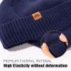 imageTOPEX DryKnit Unisex 80 Merino Wool Waterproof Beanie with Ear Flap Warm Winter Fleece Lined Beanie Hat MLXLBlue