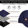 imageTOPEX DryKnit Unisex 80 Merino Wool Waterproof Beanie with Ear Flap Warm Winter Fleece Lined Beanie Hat MLXLBlue