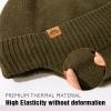imageTOPEX DryKnit Unisex 80 Merino Wool Waterproof Beanie with Ear Flap Warm Winter Fleece Lined Beanie Hat MLXLGreen