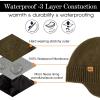 imageTOPEX DryKnit Unisex 80 Merino Wool Waterproof Beanie with Ear Flap Warm Winter Fleece Lined Beanie Hat MLXLGreen