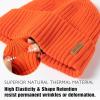 imageTOPEX DryKnit Waterproof LXLXXL Winter Fleece Lined Beanie Hat for Men Women Warm Knit Watch Skull Cap Cold WeatherOrange Beacon