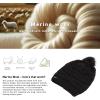 imageTOPEX PolarWool 100 Merino Wool Winter Slouchy Beanie for Women with Faux Fur Pom  Satin or Fleece Lined for Cold WeatherBlackfleece Lined
